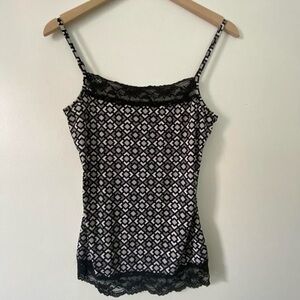 Maurices Black and White Fitted Lace Camisole